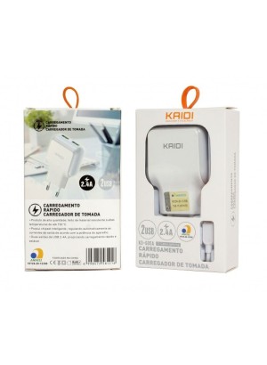 CARREGADOR RAPIDO KAIDI KD-605A LIGHTNING IPHONE  2USB 2.4A