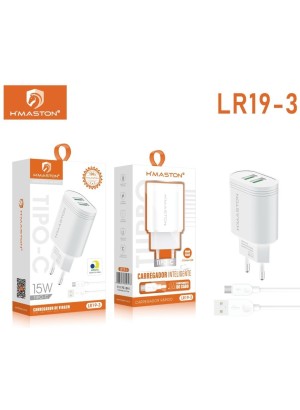CARREGADOR TIPO C 15W/2USB LR19-3 (R#)