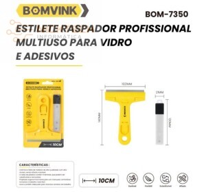 ESTILETE RASPADOR PROFISSIONAL PARA VIDRO BOM-7350 (R#)