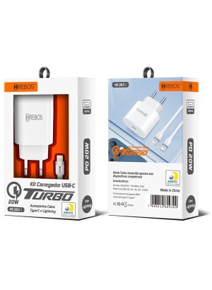 CARREGADOR TURBO PD 20W TIPO C PARA IPHONE HS-363i (R#)