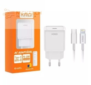 CARREGADOR TURBO 20W TIPOC PARA LIGHTNING KD-669CL (R#)