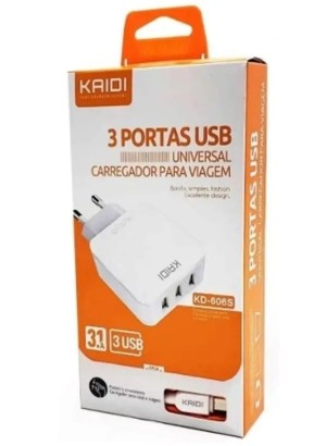 CARRREGADOR MICRO 3 USB KD-606S (R#)