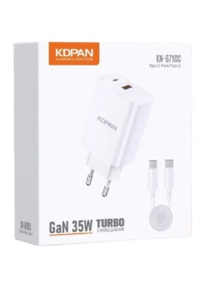 CARREGADOR TURBO 35W CABO TIPO C X TIPO C KN-671CC (R#)